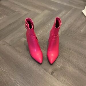 Vibrant Pink Heeled Boots
